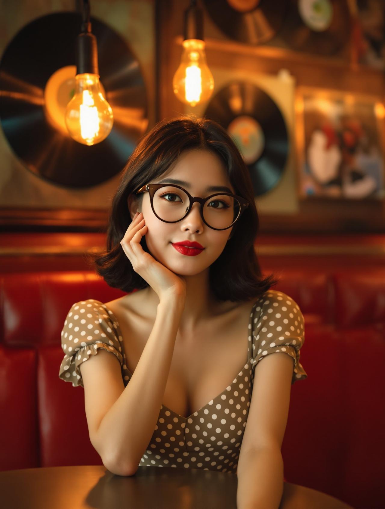 福利cos | 美式复古咖啡馆写真